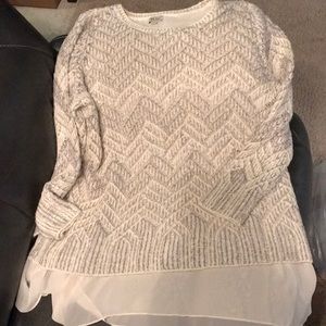 Lucky Brand silver and white sweater